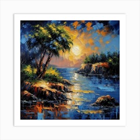 Sunset By The Sea Art Print