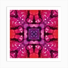 Pink Watercolor Flower Pattern Made Of Spots 1 Art Print