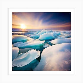 Icebergs In The Sea Art Print