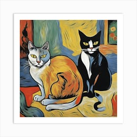 Two Cats By Vincent Van Gogh Art Print