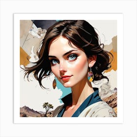 Girl In The Desert Art Print