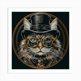 Steampunk Cat 24 Art Print