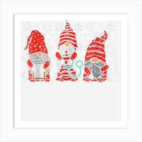 Nurse Christmas Gnomes Cute Xmas Nurses Women Nursing Art Print