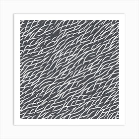 Black And White Wavy Pattern Art Print