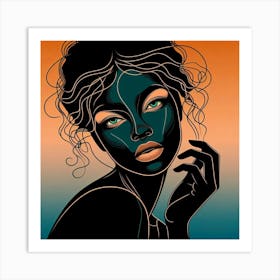 Black Woman With Curly Hair Art Print