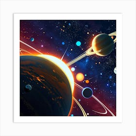 Planets In Space Art Print