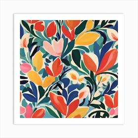 Whimsical Petal Waltz Matisse Style Art Print 3 Art Print