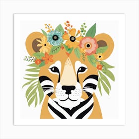 Floral Cute Baby Lion Nursery Illustration (22) 1 Art Print