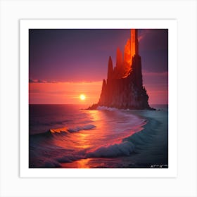 Sunset At The Castle 1 Art Print