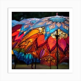 Colorful Umbrellas 4 Art Print