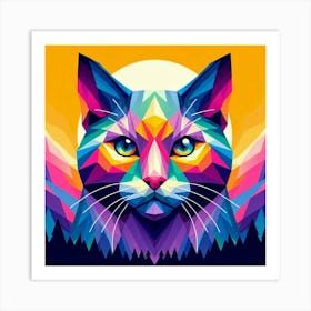 Twixie Low Poly Cat Art Print