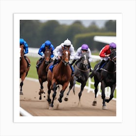Jockeys Racing Horses 6 Art Print