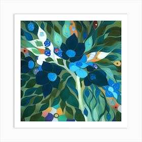 Blooming Blues Art Print