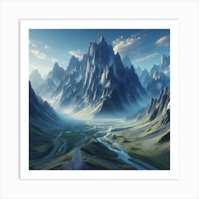 Mountain Landscape Wallpaper Art Print