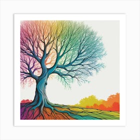 Rainbow Tree Art Print