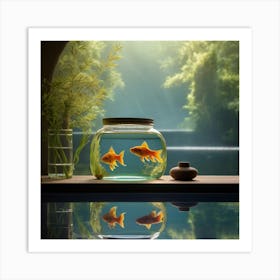 Goldfish In A Bowl 1 Art Print