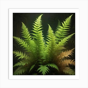 Ferns In The Dark Art Print