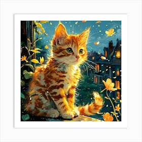 Cuteness Overload Action Dynamic Pose Cartoon Beautiful Mail Art On Cracked Paper Markers Drawing(3) Art Print
