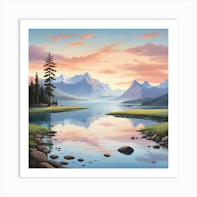 Sunset In The Mountains art print 1 Art Print