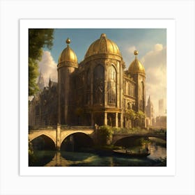 A Small Fantasy City With A Massive Gothic Inspire (15) Art Print