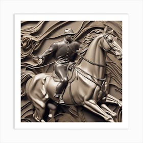 Soldier On Horseback Art Print