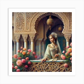 Bride With Roses101 Art Print