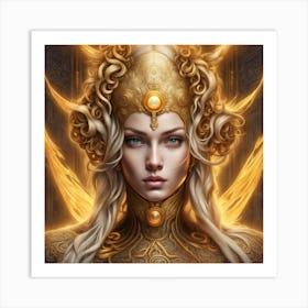 Golden Enigma Goddess Art Print