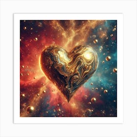 Gold heart Art Print