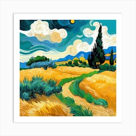 Default A Wheatfield With Cypresses Vincent Van Gogh Art 1 Art Print