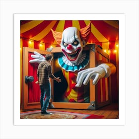 Clown In A Box Art Print
