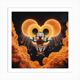 Mickey Mouse In The Sky Art Print