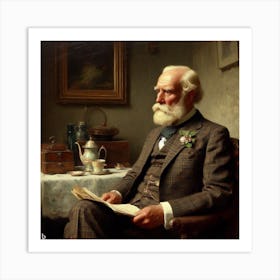 Man Reading A Book Art Print