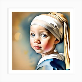 Little Girl With Pearl Earring Art Print