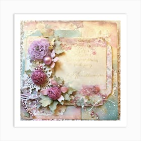 Shabby Chic Dreamy Mist Pastel Colors Junk Journal (3) Art Print