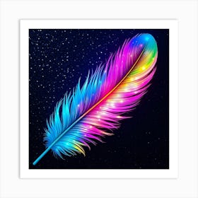 Colorful Feather Art Print