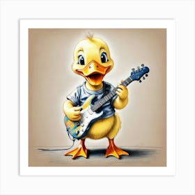 Duck With Guitar 5 Art Print