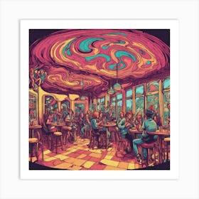 Psychedelic Café 1 Art Print