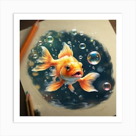 Goldfish Painting Art Print