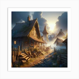 Village In The Woods 2 Art Print