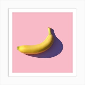 Banana On A Pink Background Art Print