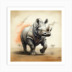 Rhinoceros 2 Art Print