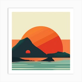 Sunset Over A Mountain Art Print