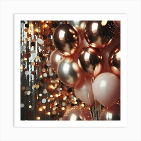 Gold And Silver Balloons Art Print