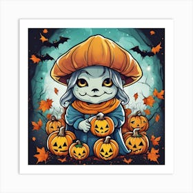 Halloween Cat Art Print