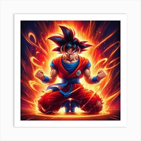 Goku Super Saiyan God V1 Art Print