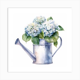 Marion Metal Watering Can With Hydrangeas Watercolor White Back 508b090a 199b 48ec 9d4c B6d159e065f0 Art Print