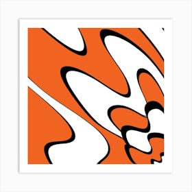 Orange And White Swirls 1 Art Print