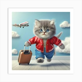 Kitty Flying Art Print