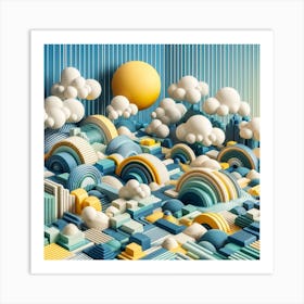 Geometric Art Landscape 2 Art Print