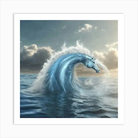 Unicorn In The Ocean Art Print